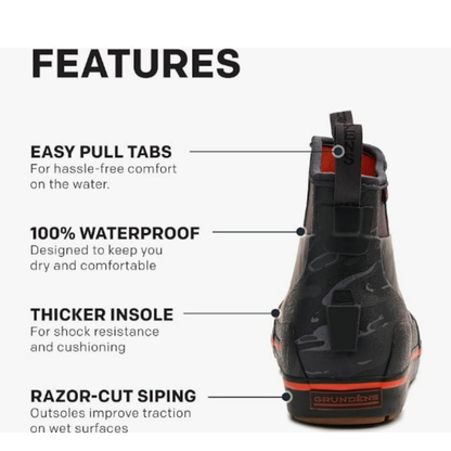 Grundens Men’s Deck-Boss Ankle Boot Waterproof, Blackbeard