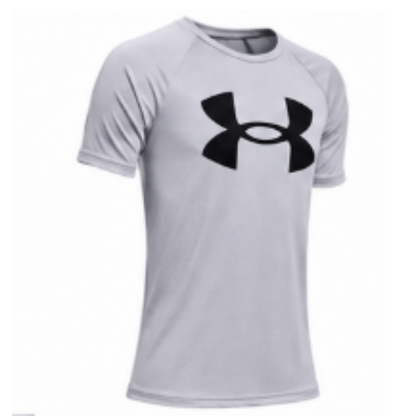 Under Armour Boys Logo Short Sleeve Tee Shirt, Mod Gray Light Heather /Black - Ndoros