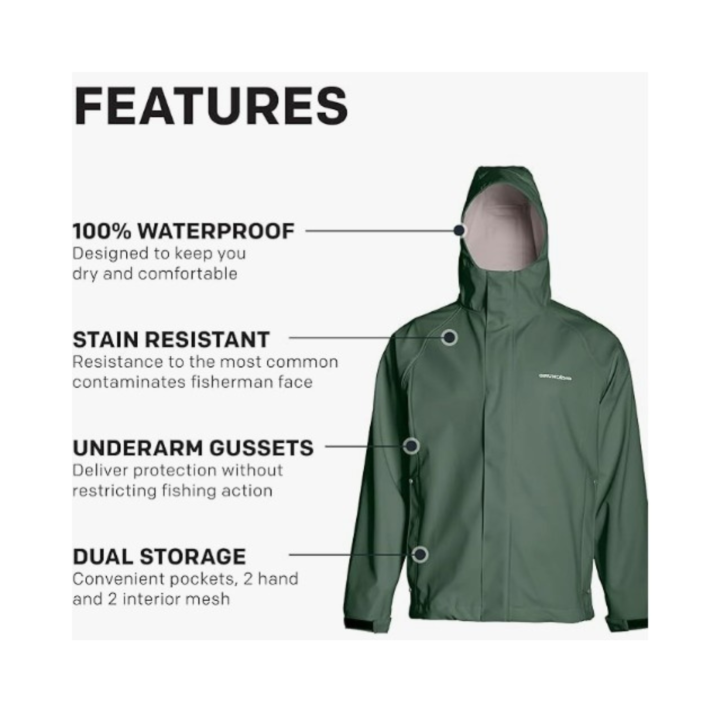 Grundens Men’s Neptune Jacket, Adjustable, Green