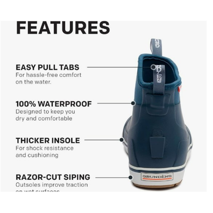 Grundens Men’s Deck-Boss Ankle Boot Waterproof, Navy