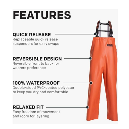 Grundens Men’s Herkules 16 Bib Pant, Orange
