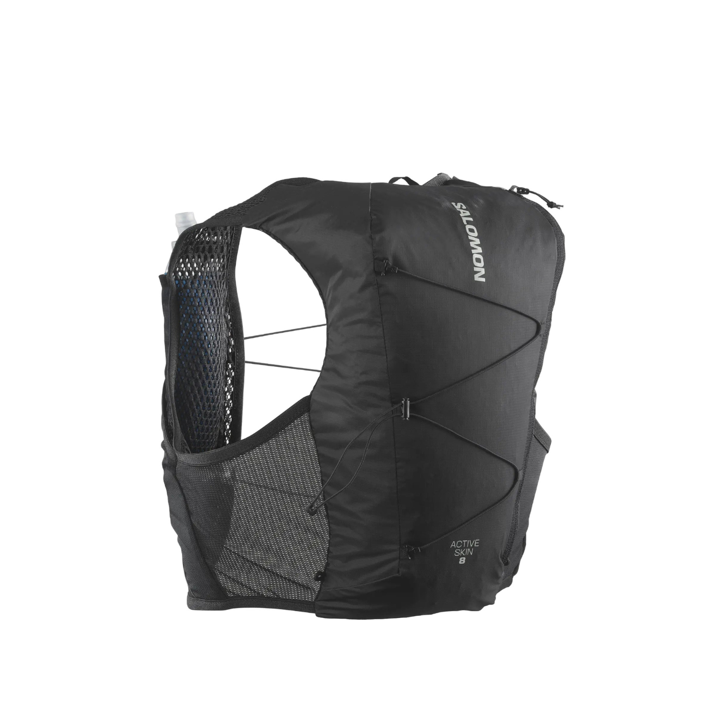 Salomon Unisex Active Skin 8, Hydration & Storage Vest with 500ml Flasks Included - Black / Metal - Ndoros