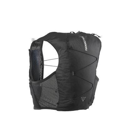 Salomon Unisex Active Skin 8, Hydration & Storage Vest with 500ml Flasks Included - Black / Metal - Ndoros