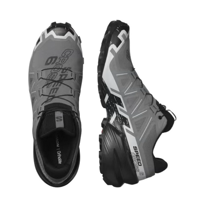Salomon Mens Speedcross 6 Trail Running Shoes, Quiet Shade/Black/Pearl Blue - Ndoros