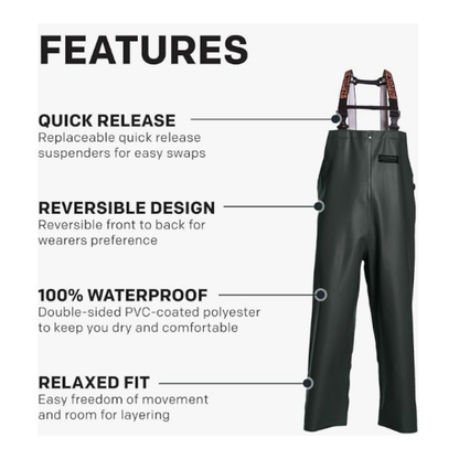 Grundens Men’s Herkules 16 Bib Pant, Green