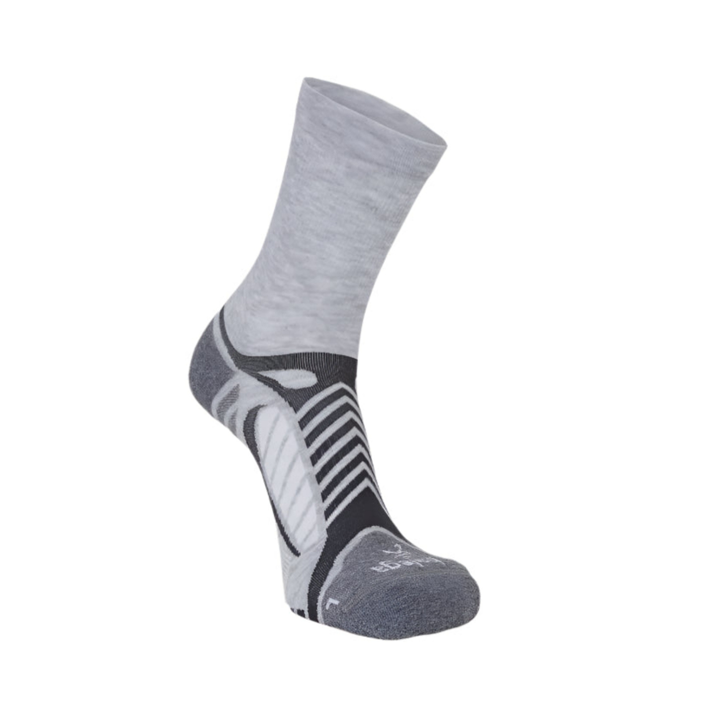 Balega Ultralight Crew Lightweight Performance  Athletic Running Socks Unisex, Grey/White
