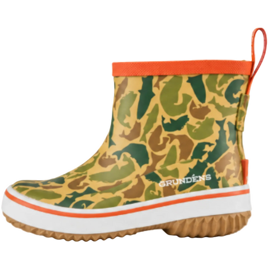 Grundens Kid's Guppy Rain Boots Waterproof, Fish Camo
