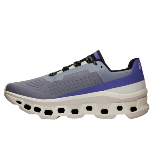 On Cloud Men's Cloudmonster  Running Shoes, Mist / Blueberry