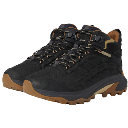Merrell Men's Moab Speed 2 Leather Mid WP Hiking Boot, Black - Ndoros