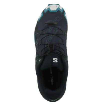 Salomon Mens Speedcross 6 Hiking Shoes, Carbon/Tahitian Tide/White - Ndoros