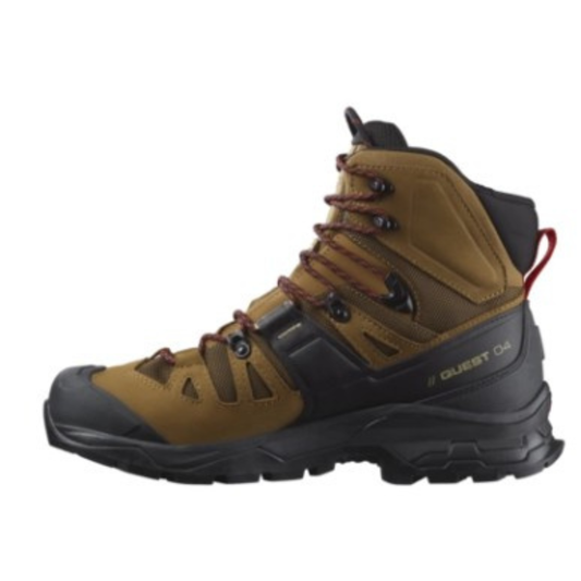 Salomon Quest 4 Gore-TEX Hiking Boots for Men, Rubber/Black/Fiery/Red - Ndoros