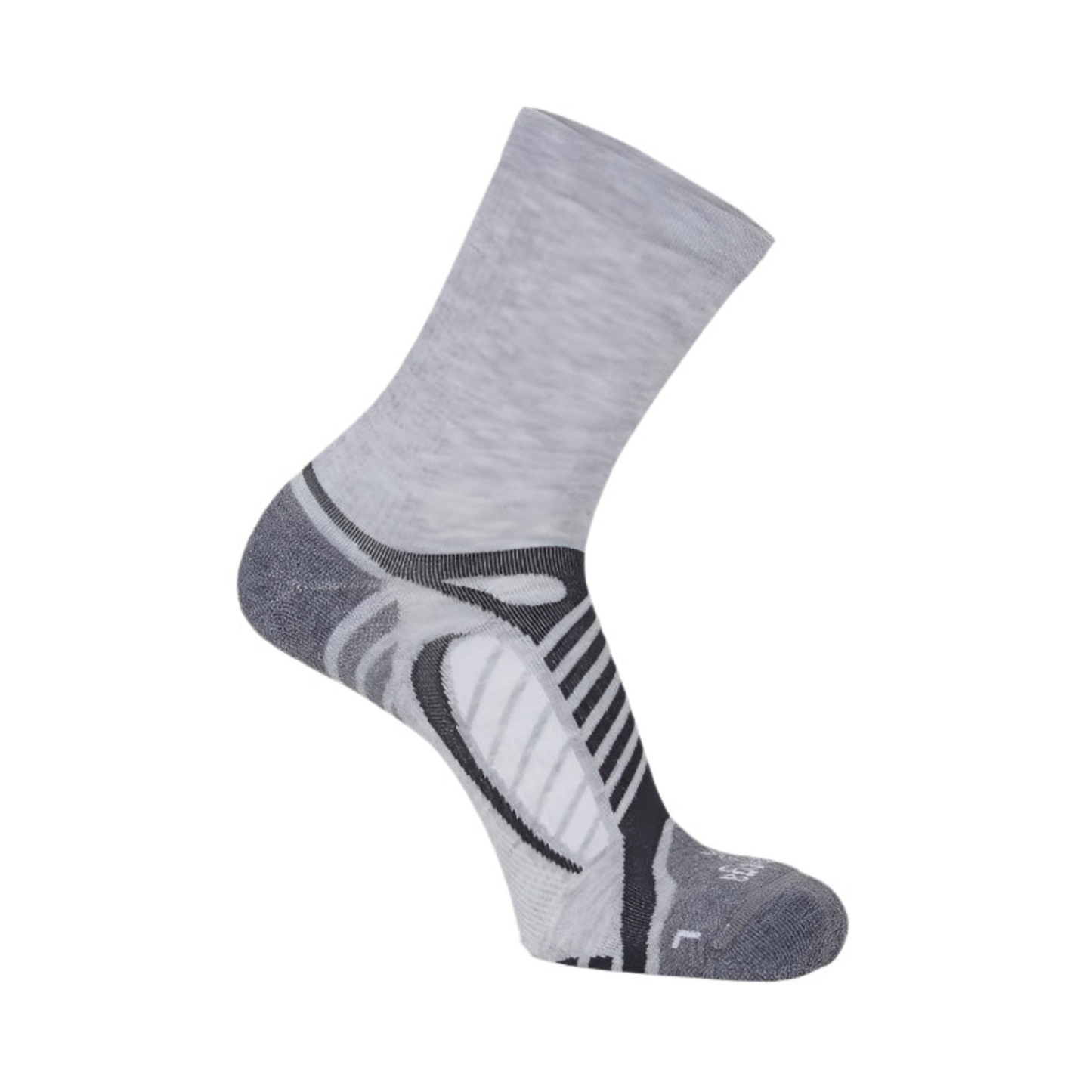 Balega Ultralight Crew Lightweight Performance  Athletic Running Socks Unisex, Grey/White