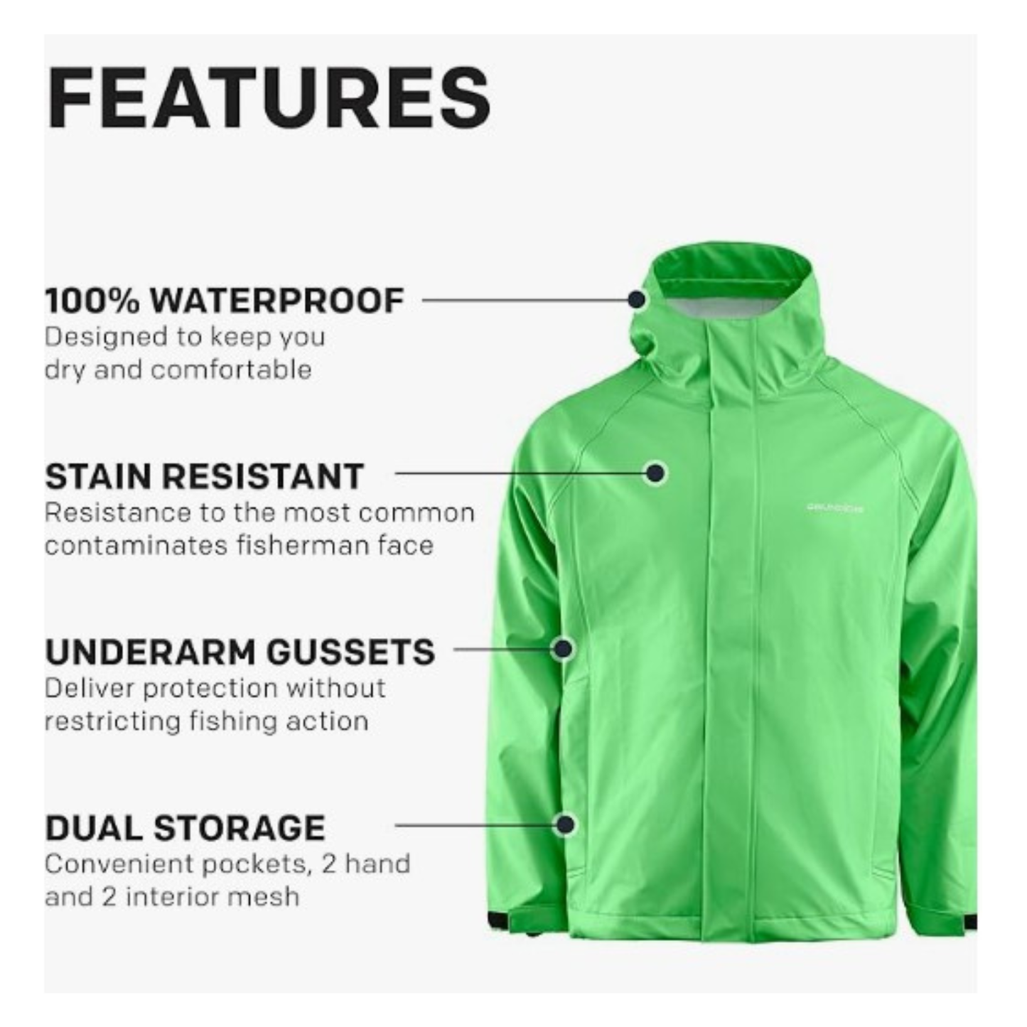 Grundens Men’s Neptune Jacket, Turtle Grass