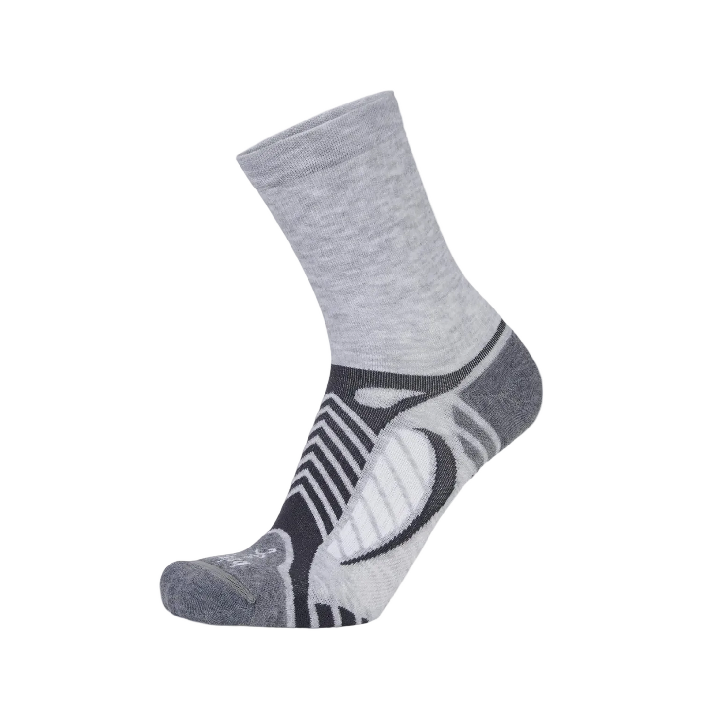 Balega Ultralight Crew Lightweight Performance  Athletic Running Socks Unisex, Grey/White