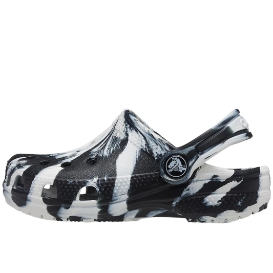 Crocs Classic Marbled Clog for Kids – Black/White