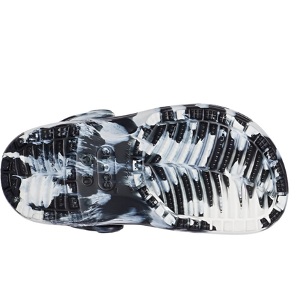 Crocs Classic Marbled Clog for Kids – Black/White