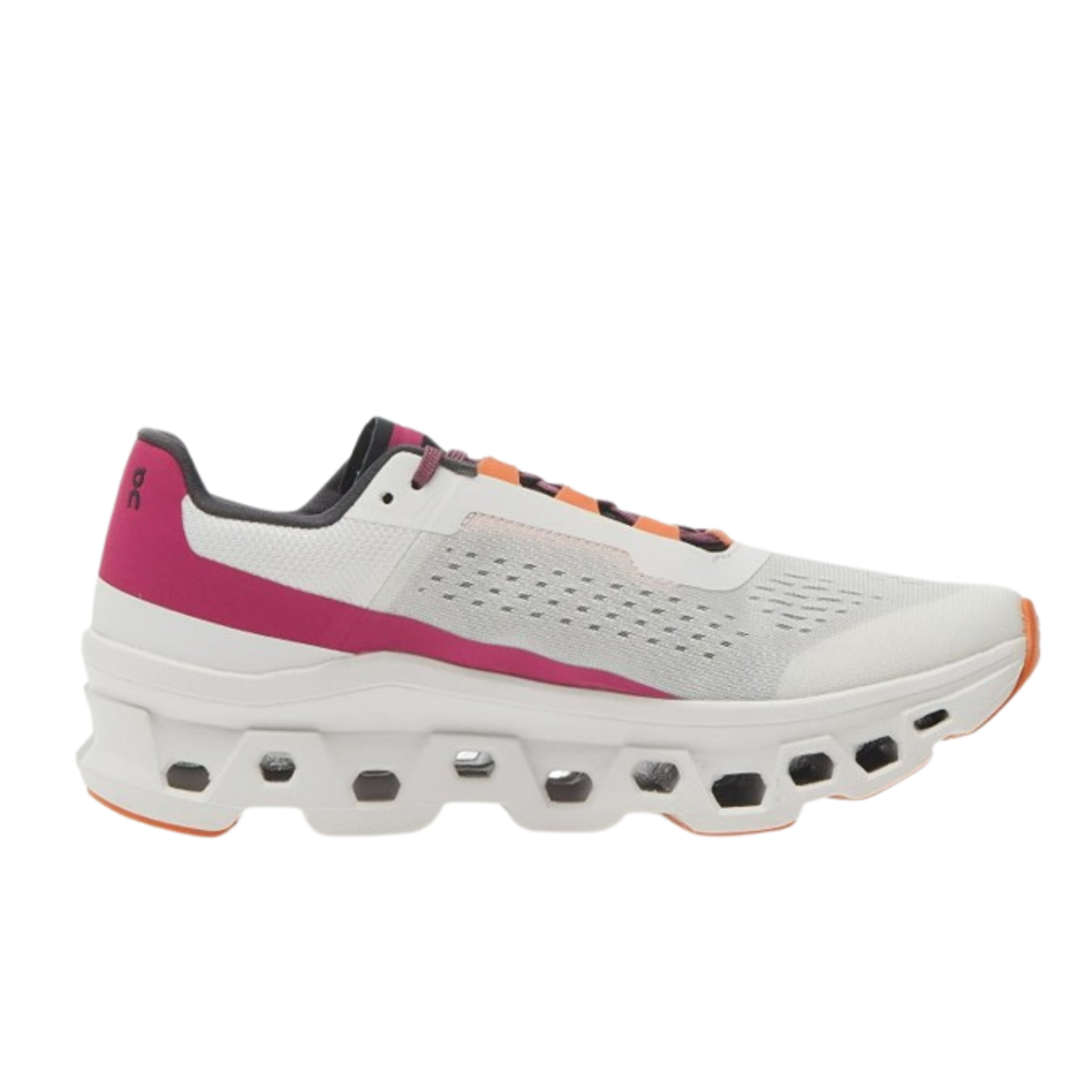 On Cloud Women's Cloudmonster  Running Shoes, Undyed-white / Aurora