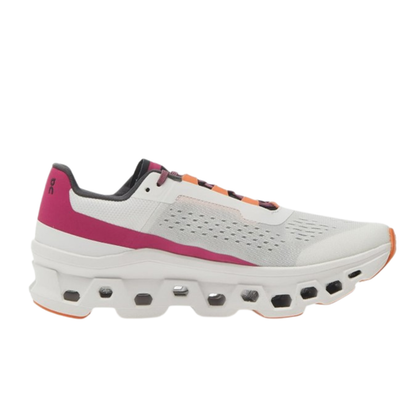 On Cloud Women's Cloudmonster  Running Shoes, Undyed-white / Aurora