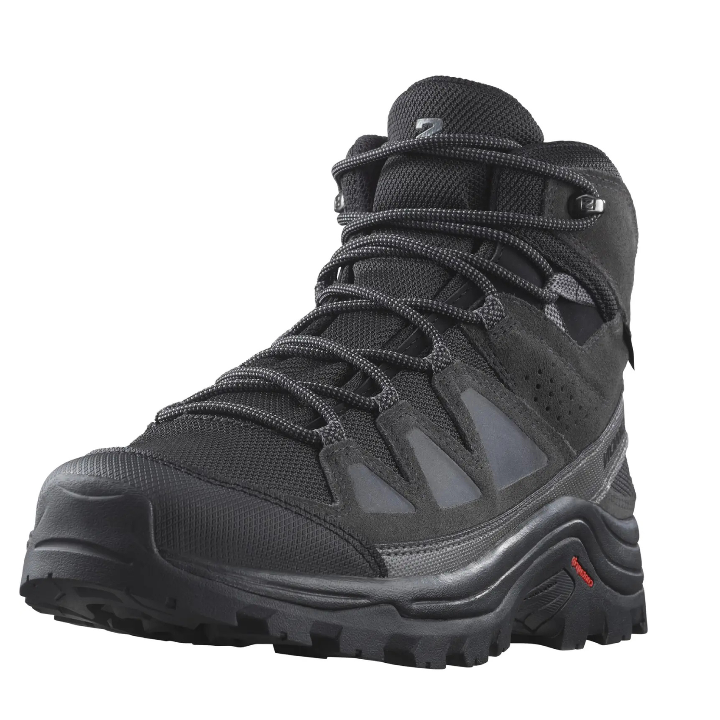 Salomon Men's Quest Rove Gore-Tex, Waterproof Backpacking & Hiking Suede Leather Boots - Black/Phantom/Magnet - Ndoros
