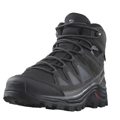 Salomon Men's Quest Rove Gore-Tex, Waterproof Backpacking & Hiking Suede Leather Boots - Black/Phantom/Magnet - Ndoros