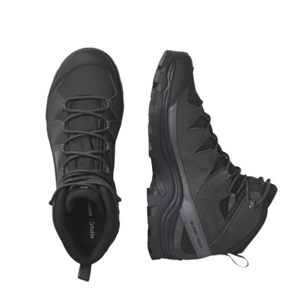 Salomon Men's Quest Rove Gore-Tex, Waterproof Backpacking & Hiking Suede Leather Boots - Black/Phantom/Magnet - Ndoros