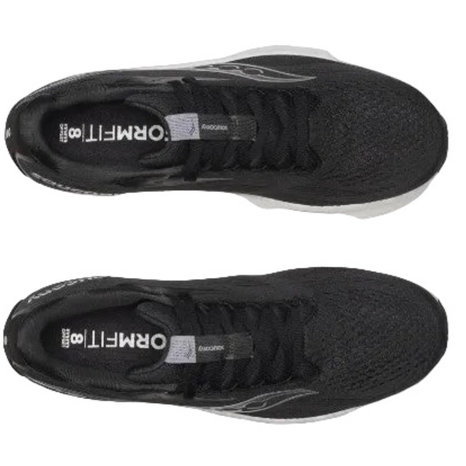 Saucony Men's Ride 18 Sneaker, Black/White, Wide - Ndoros