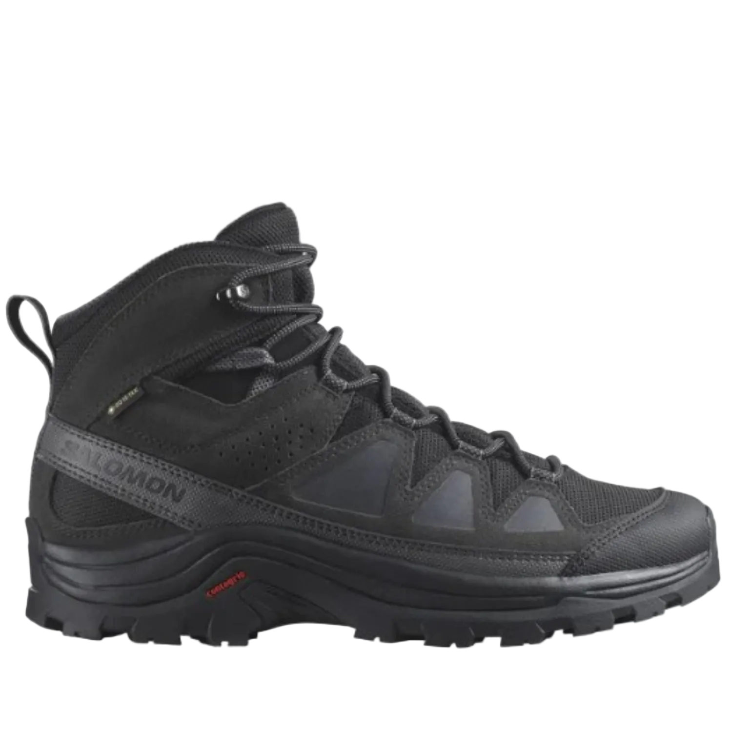 Salomon Men's Quest Rove Gore-Tex, Waterproof Backpacking & Hiking Suede Leather Boots - Black/Phantom/Magnet - Ndoros