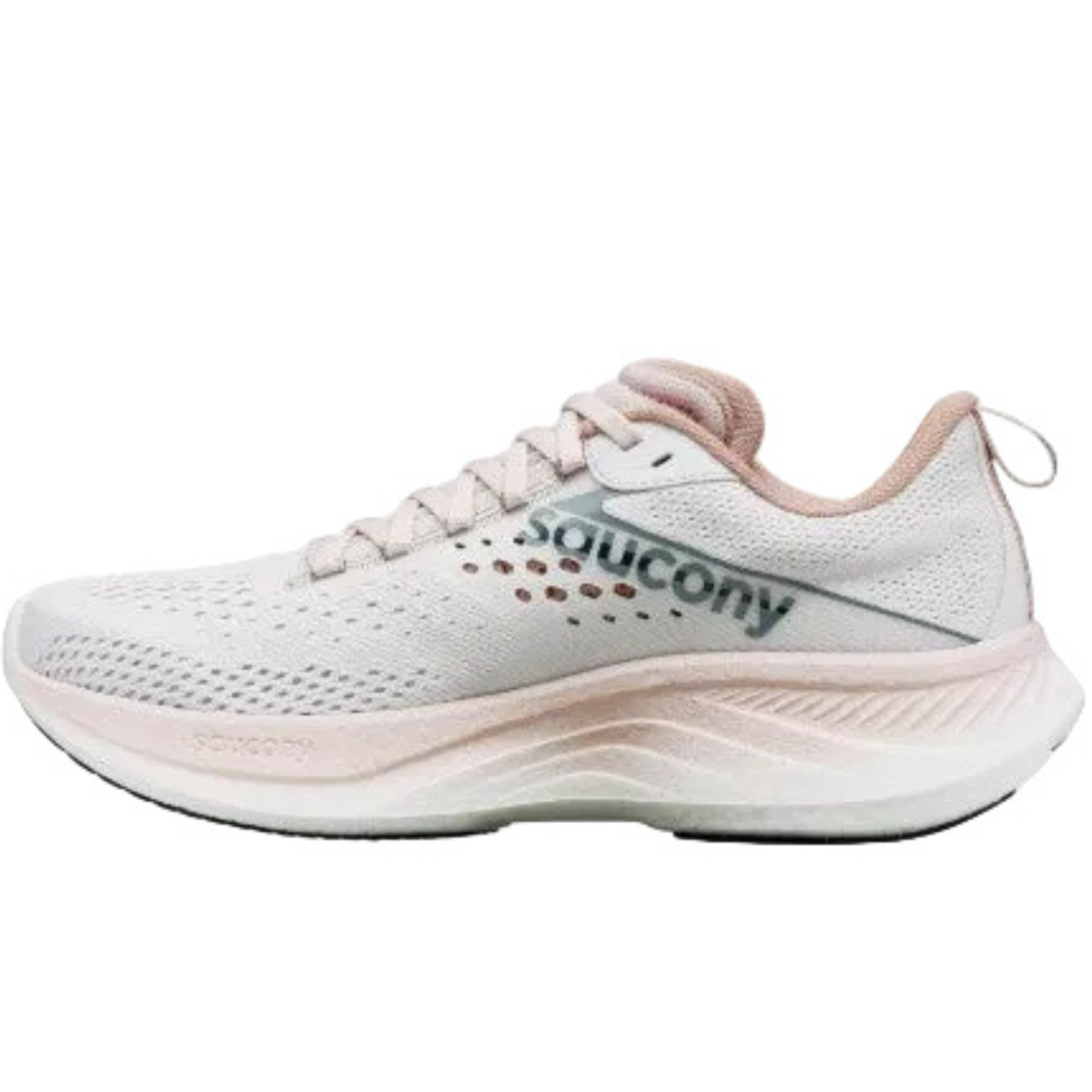 Saucony Women's Ride 17 Running Shoe, White/Lotus - Ndoros