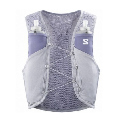 Salomon Unisex Advance Skin 12 | 12 Liter Hydration Trail Running Vest, Alloy/Gray Violet, Small - Ndoros
