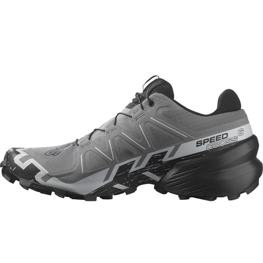 Salomon Mens Speedcross 6 Trail Running Shoes, Quiet Shade/Black/Pearl Blue - Ndoros