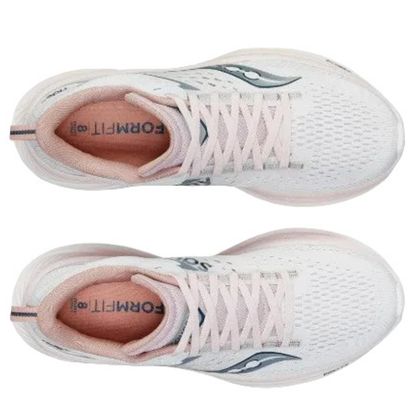 Saucony Women's Ride 17 Running Shoe, White/Lotus - Ndoros