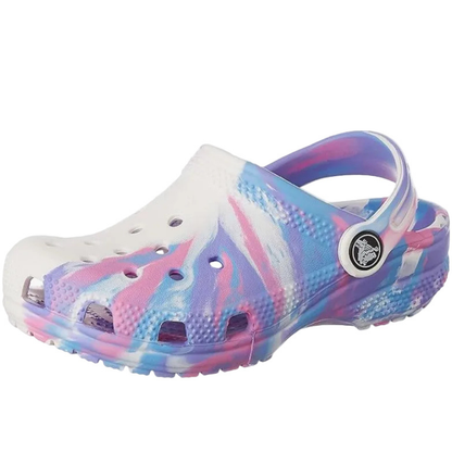 Crocs Classic Marbled Clog K White/Pink Kids