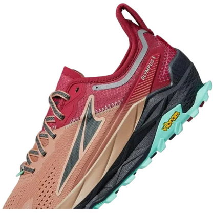 Altra Olympus 5 Trail Running Shoes For Women, Brown/Red - Ndoros