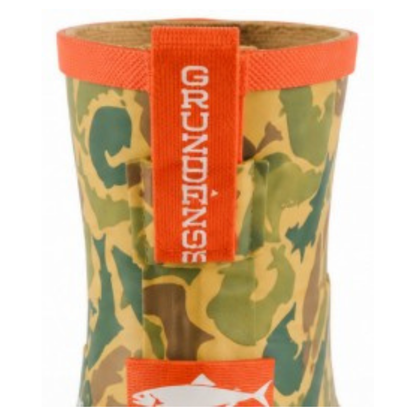 Grundens Kid's Guppy Rain Boots Waterproof, Fish Camo