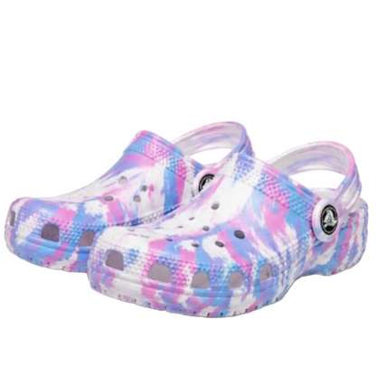 Crocs Classic Marbled Clog K White/Pink Kids