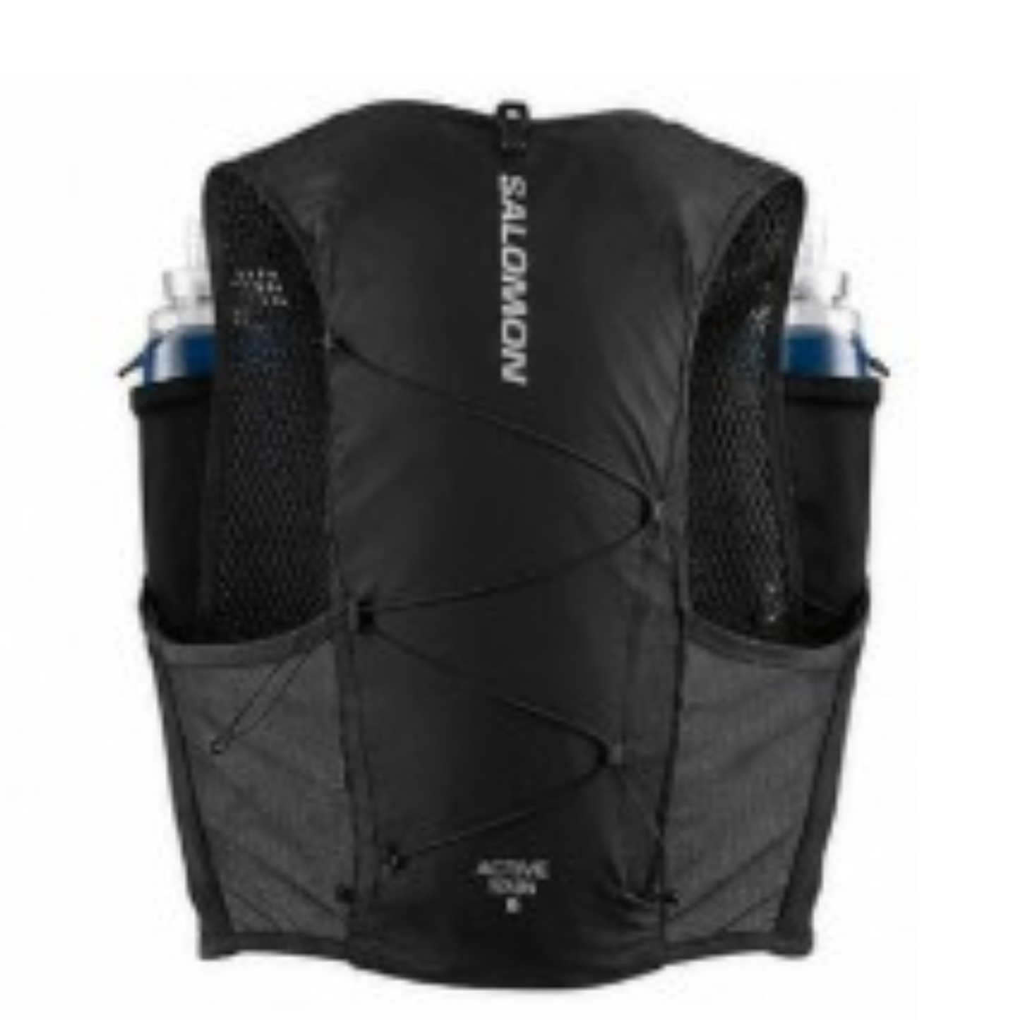 Salomon Unisex Active Skin 8, Hydration & Storage Vest with 500ml Flasks Included - Black / Metal - Ndoros