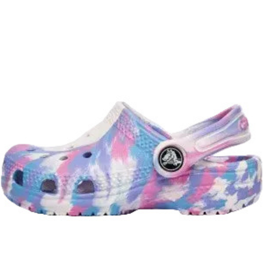 Crocs Classic Marbled Clog K White/Pink Kids
