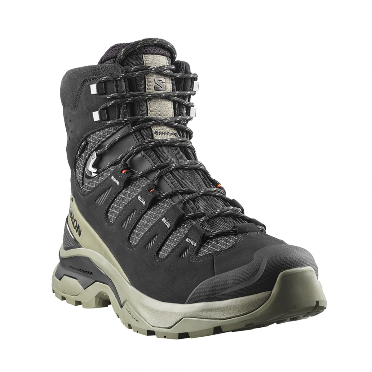 Salomon Men's Quest 5 GTX Hiking Shoe, Black / Deep Lichen Green / Black