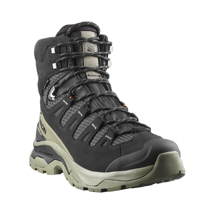 Salomon Men's Quest 5 GTX Hiking Shoe, Black / Deep Lichen Green / Black