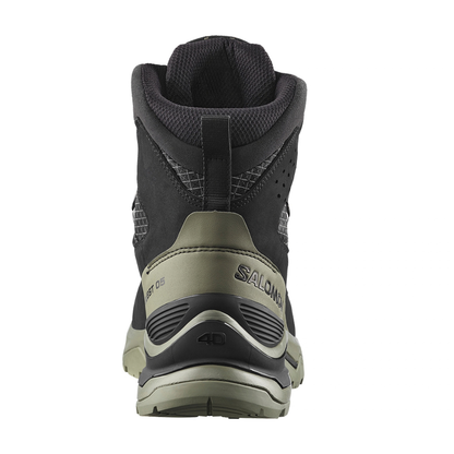 Salomon Men's Quest 5 GTX Hiking Shoe, Black / Deep Lichen Green / Black
