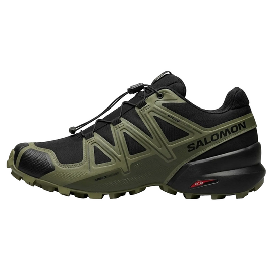 Salomon Men's Speedcross 6 GTX Sneaker, Black/Peat/Deep Lichen Green