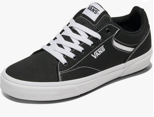checked Vans Seldan Low-Top Sneaker, Black/White Unisex Big Kid - Ndoros