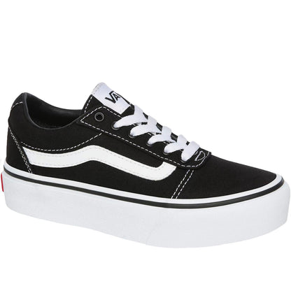 Vans Women's Ward Platform Sneaker Canvas Black White