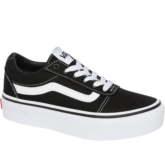 Vans Women's Ward Platform Sneaker Canvas Black White