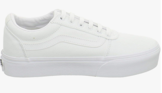 Vans Women's Ward Platform Sneaker, Canvas White - Ndoros