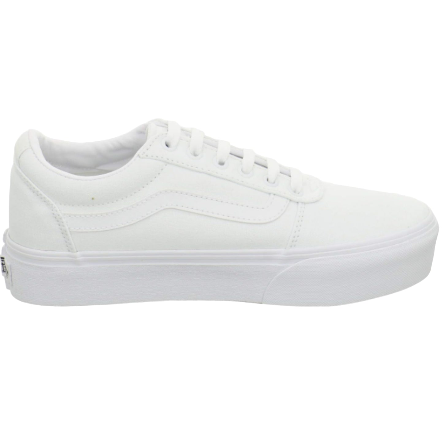 Vans Women's Ward Platform Sneaker, Canvas White - Ndoros