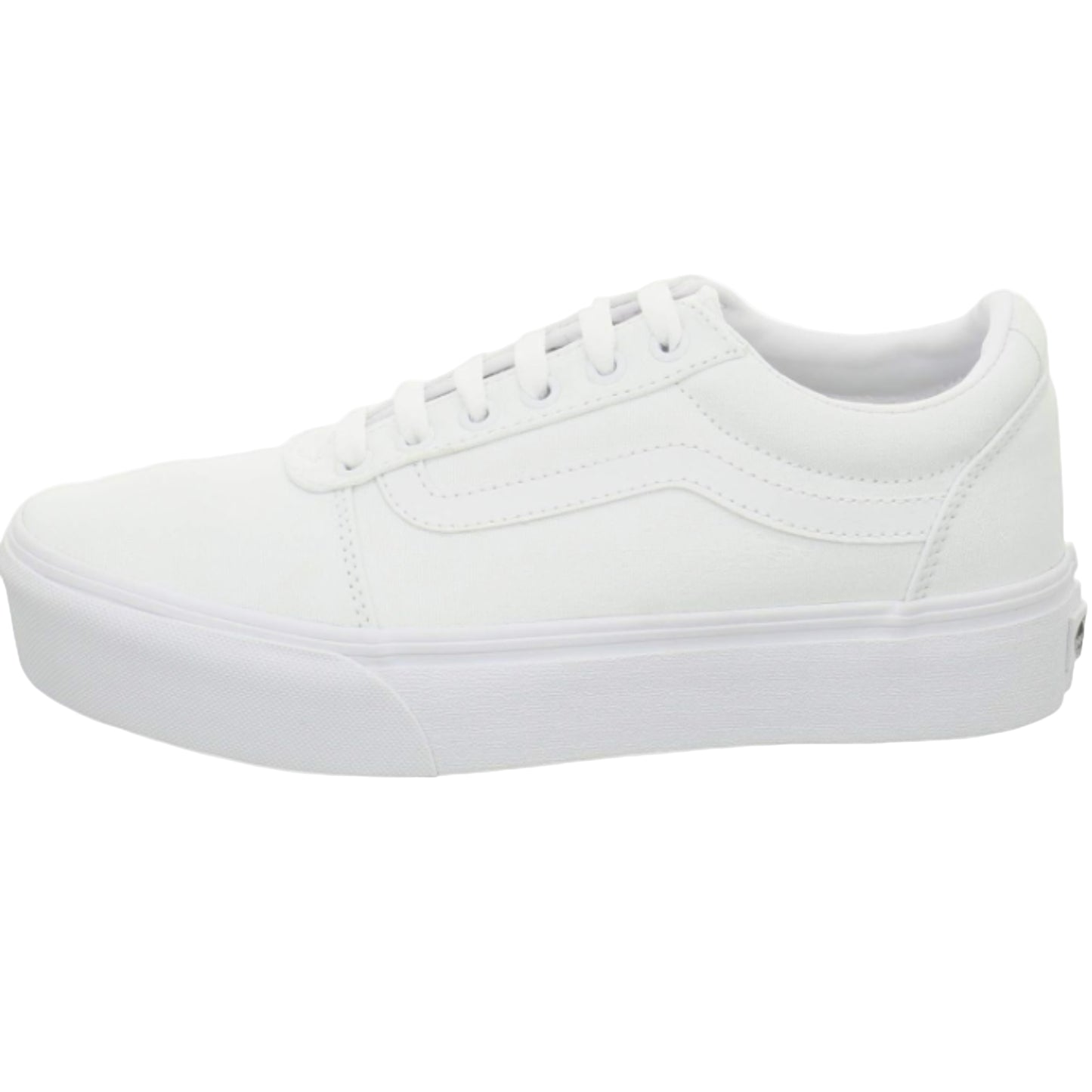 Vans Women's Ward Platform Sneaker, Canvas White - Ndoros