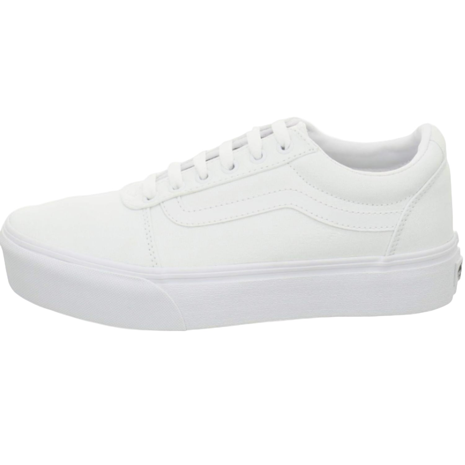 Vans Women's Ward Platform Sneaker, Canvas White - Ndoros