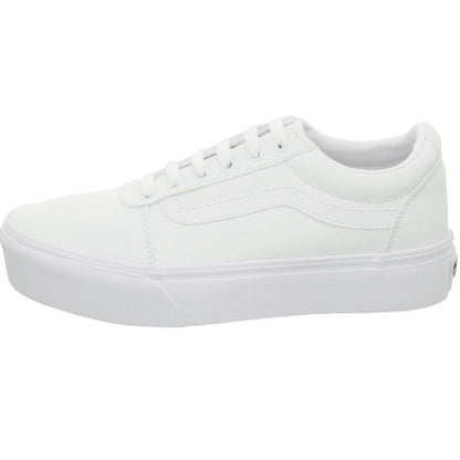 Vans Women's Ward Platform Sneaker, Canvas White - Ndoros