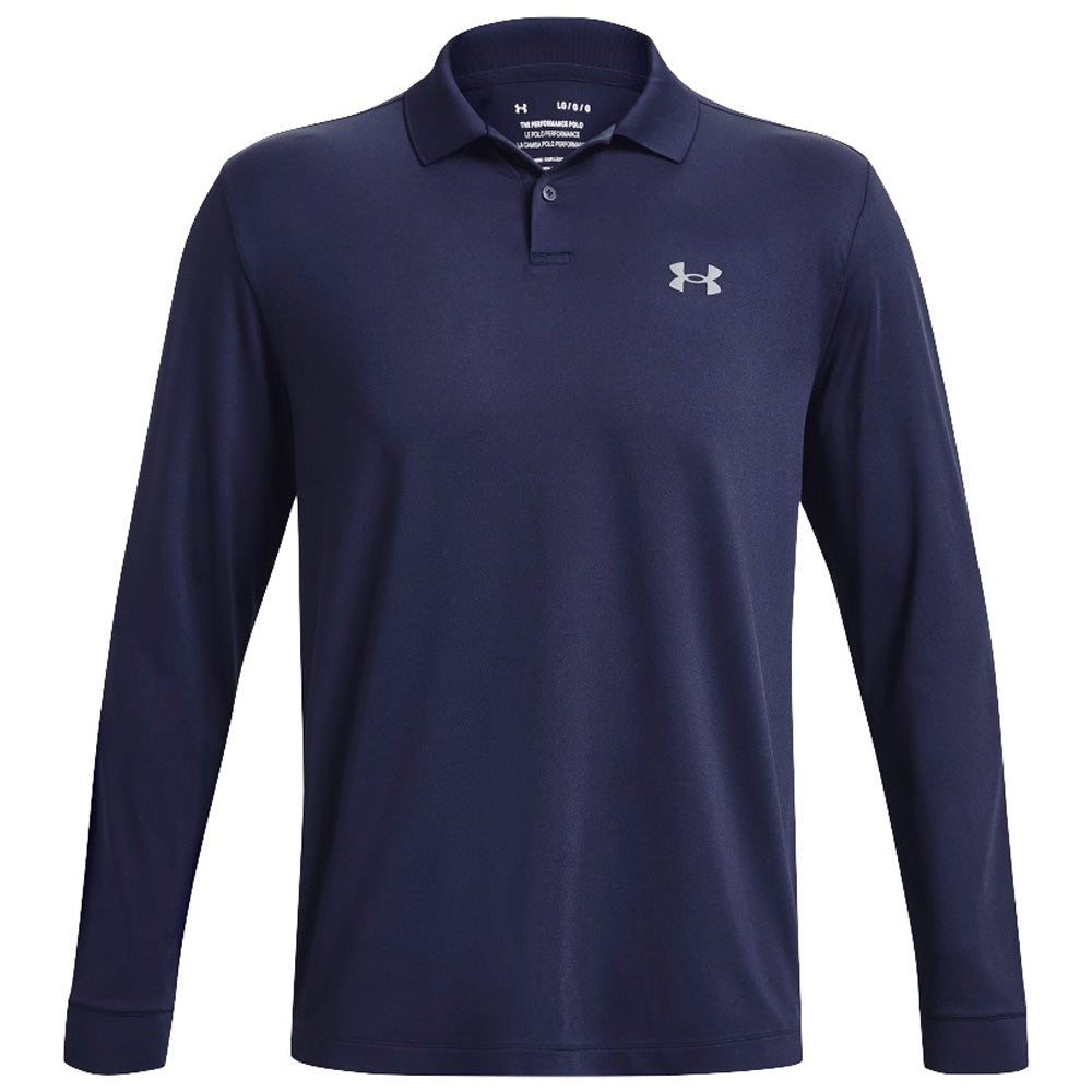 Under Armour Mens Performance Polo 3.0 Long Sleeve | Midnight Navy - Ndoros